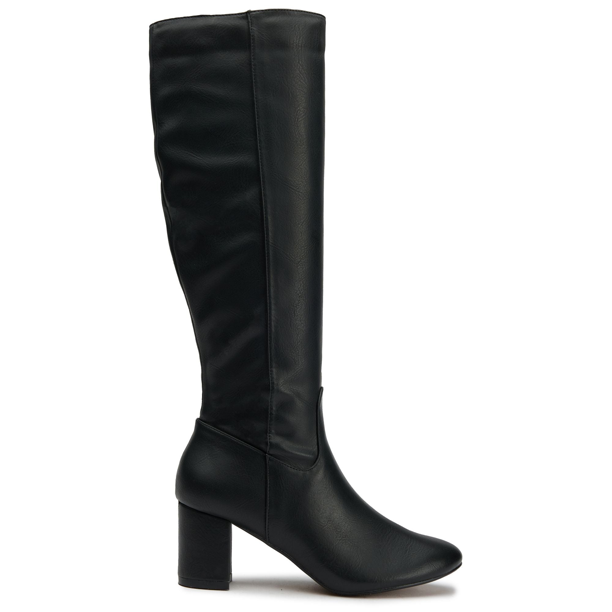 Womens Vegan Avocado Knee High Boots in Black - Main Image