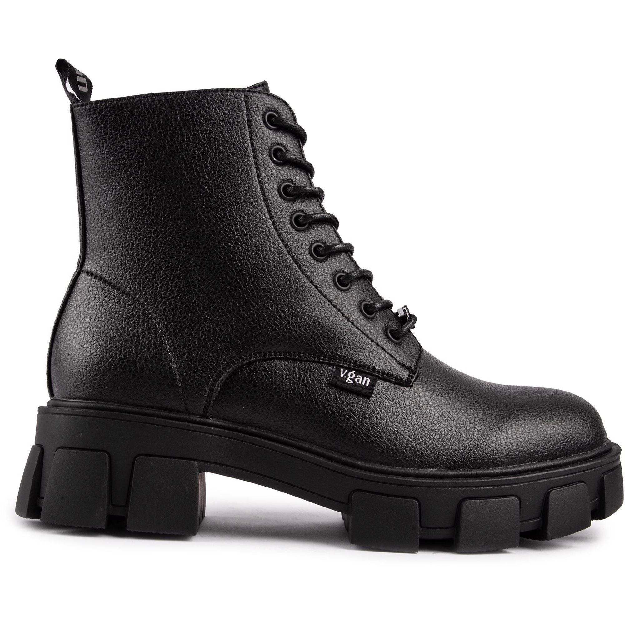 Lydia Black Vegan Heeled Ankle Boots