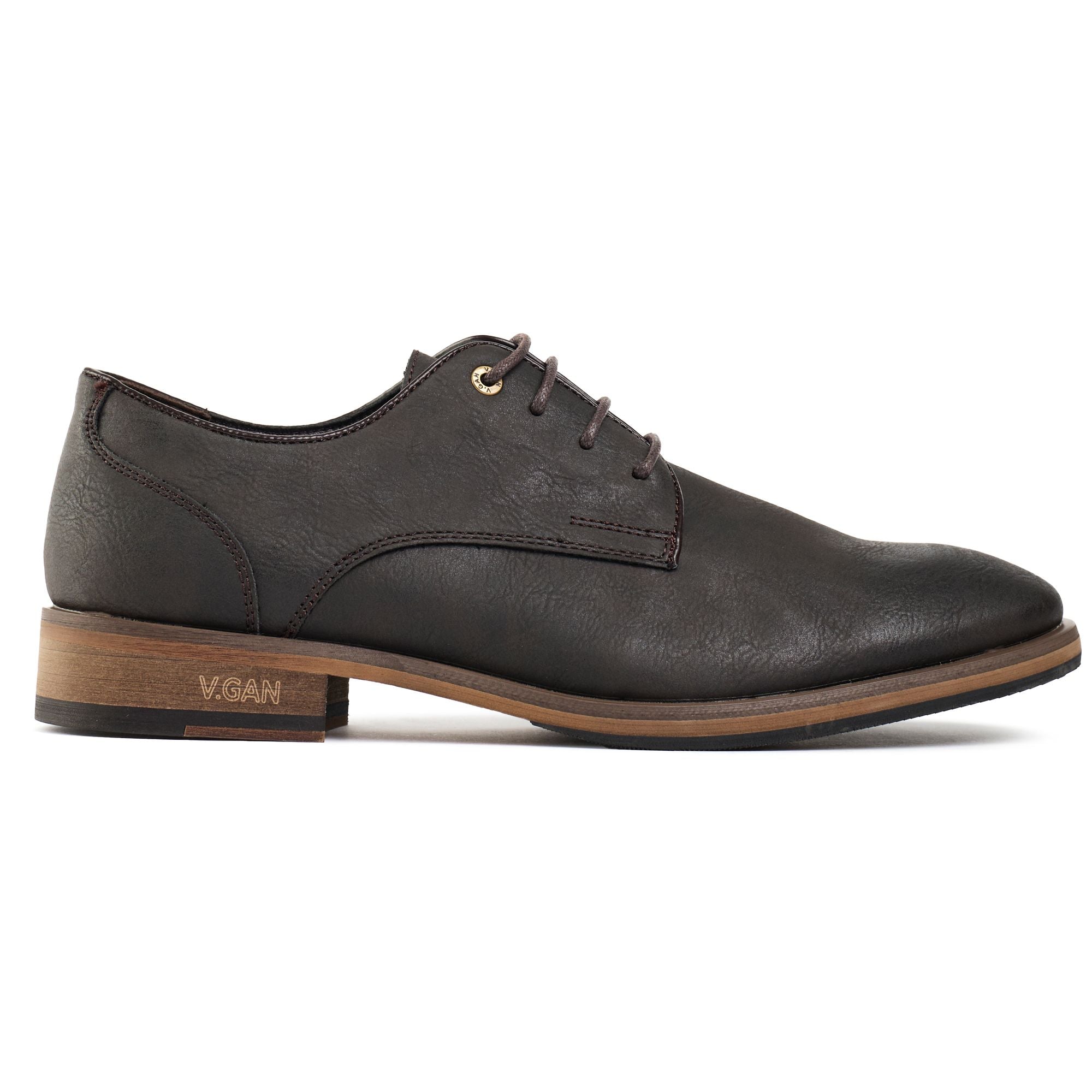Vegane Derby Schuhe Herren Schwarz Braun