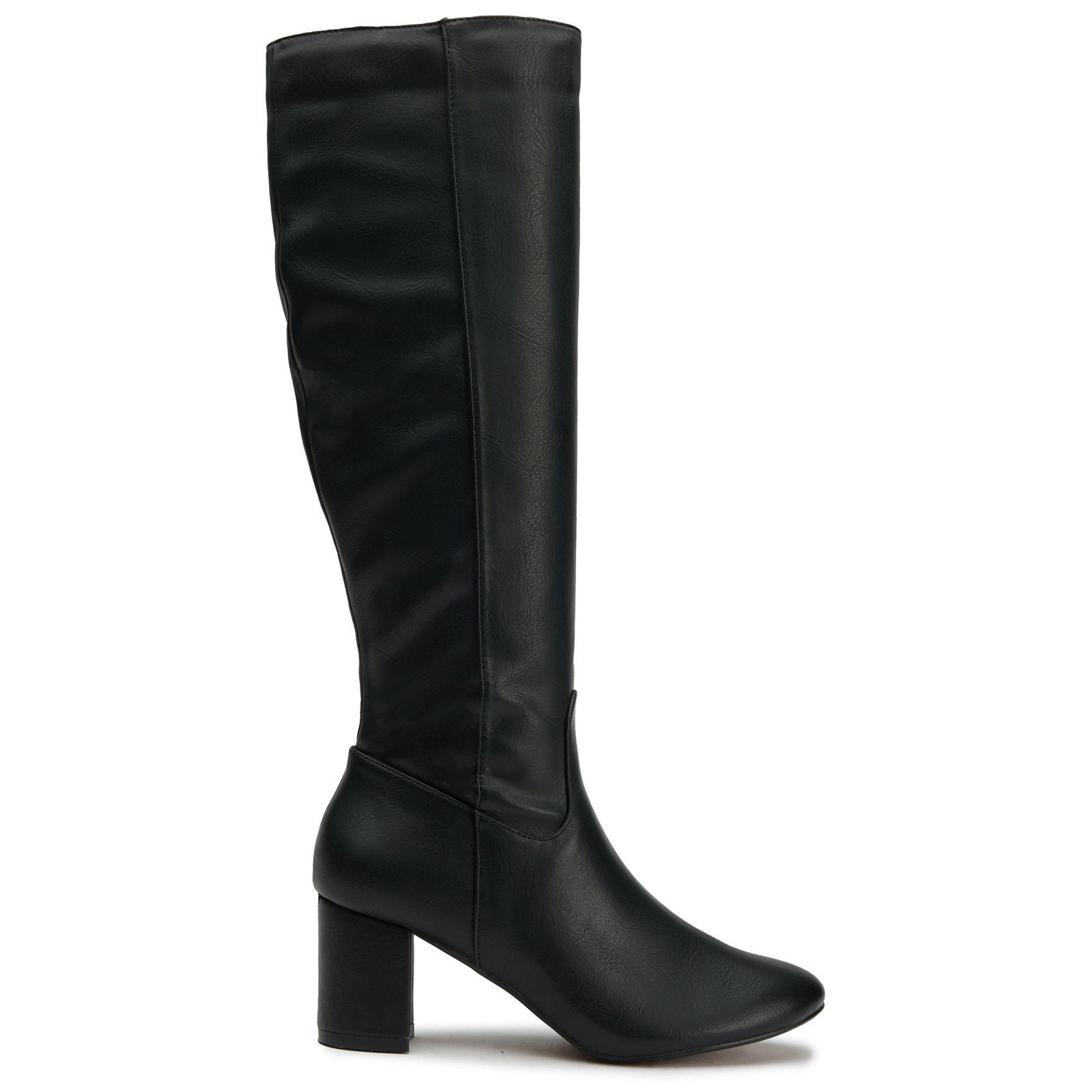 Womens Vegan Avocado Knee High Boots in Black | V.GAN