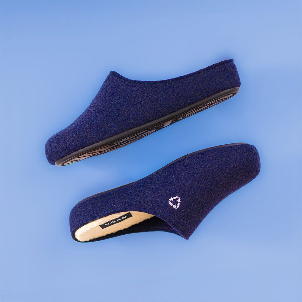 Boys ^ Girls Vegan Date Mule Slippers in Blue | V.GAN