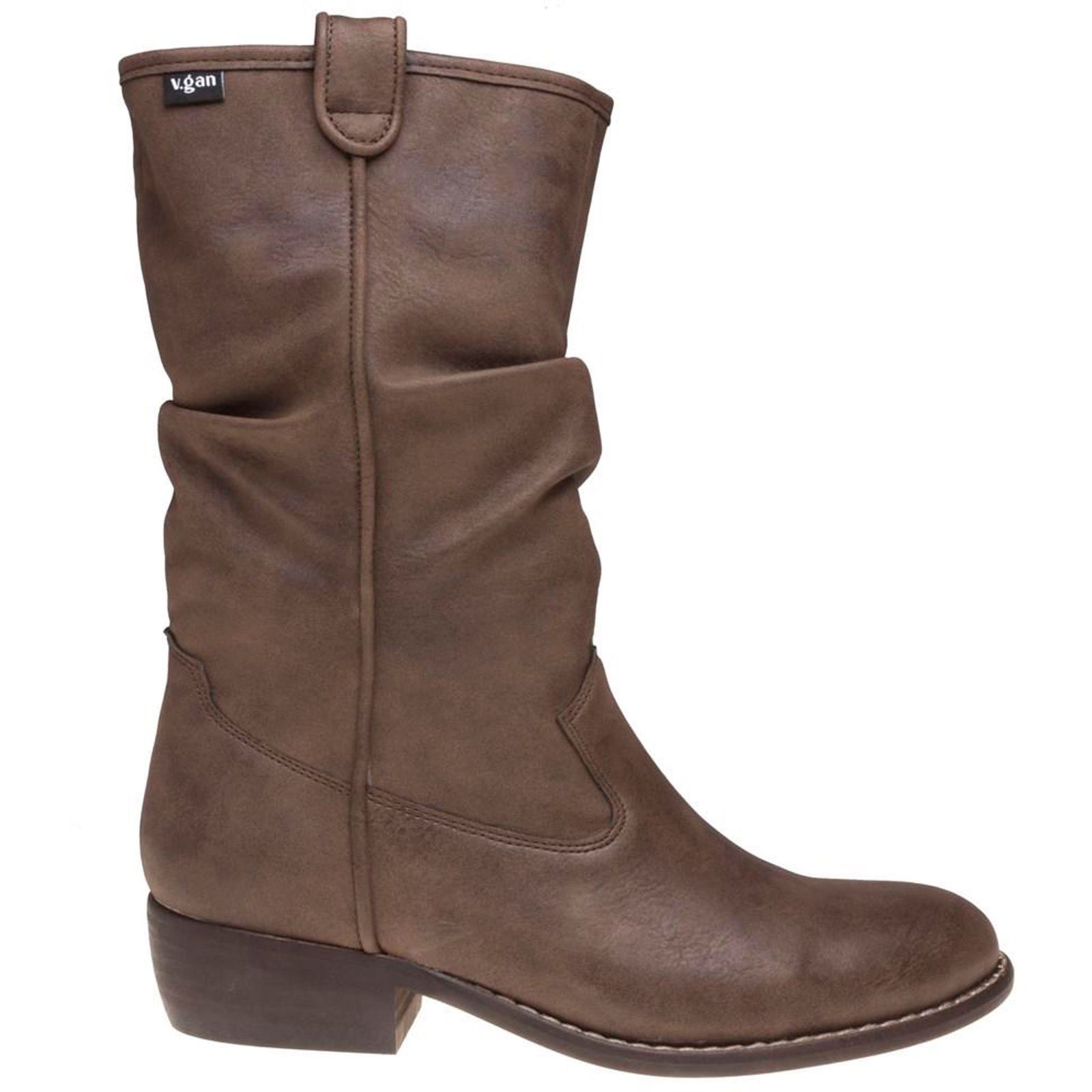 Womens Vegan Hummus Mid Calf Boots in Tan