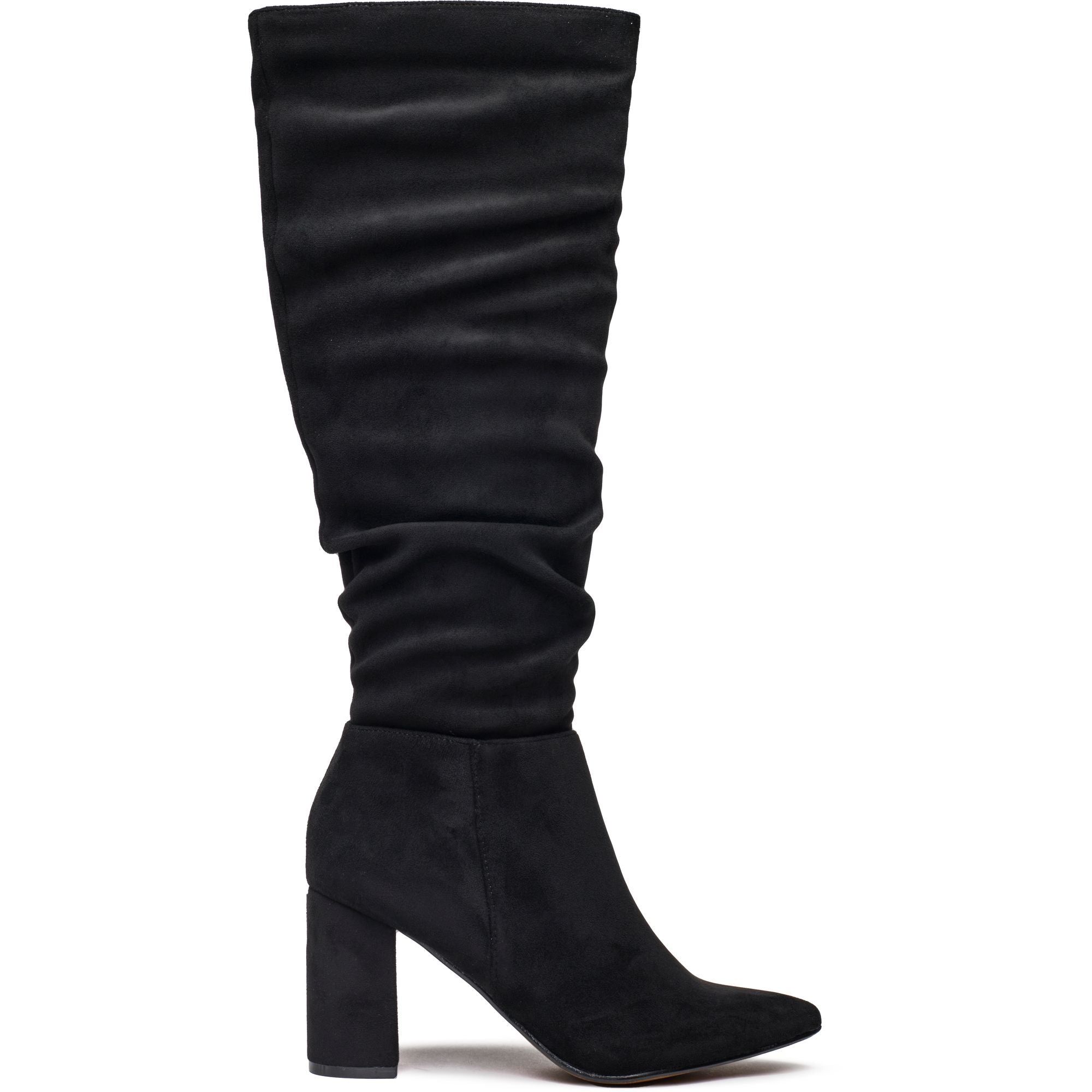 Womens Vegan Peach Knee High Boots in Black | V.GAN