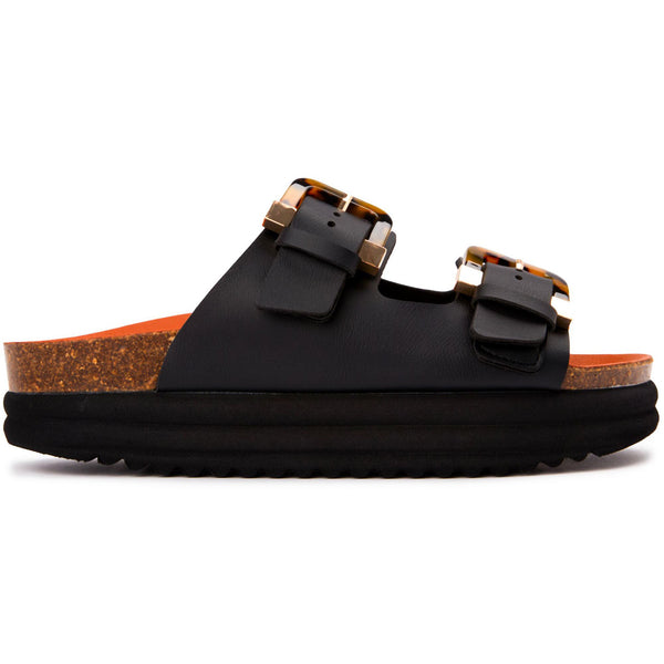 Plum Footbed Tortoiseshell Sandals