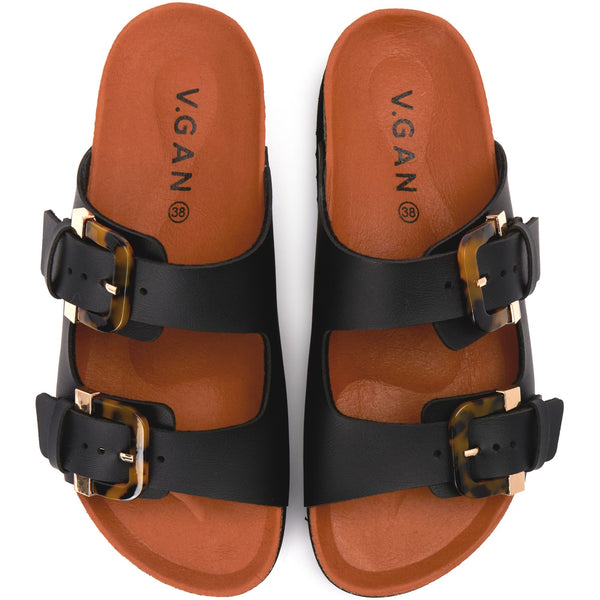 Plum Footbed Tortoiseshell Sandals